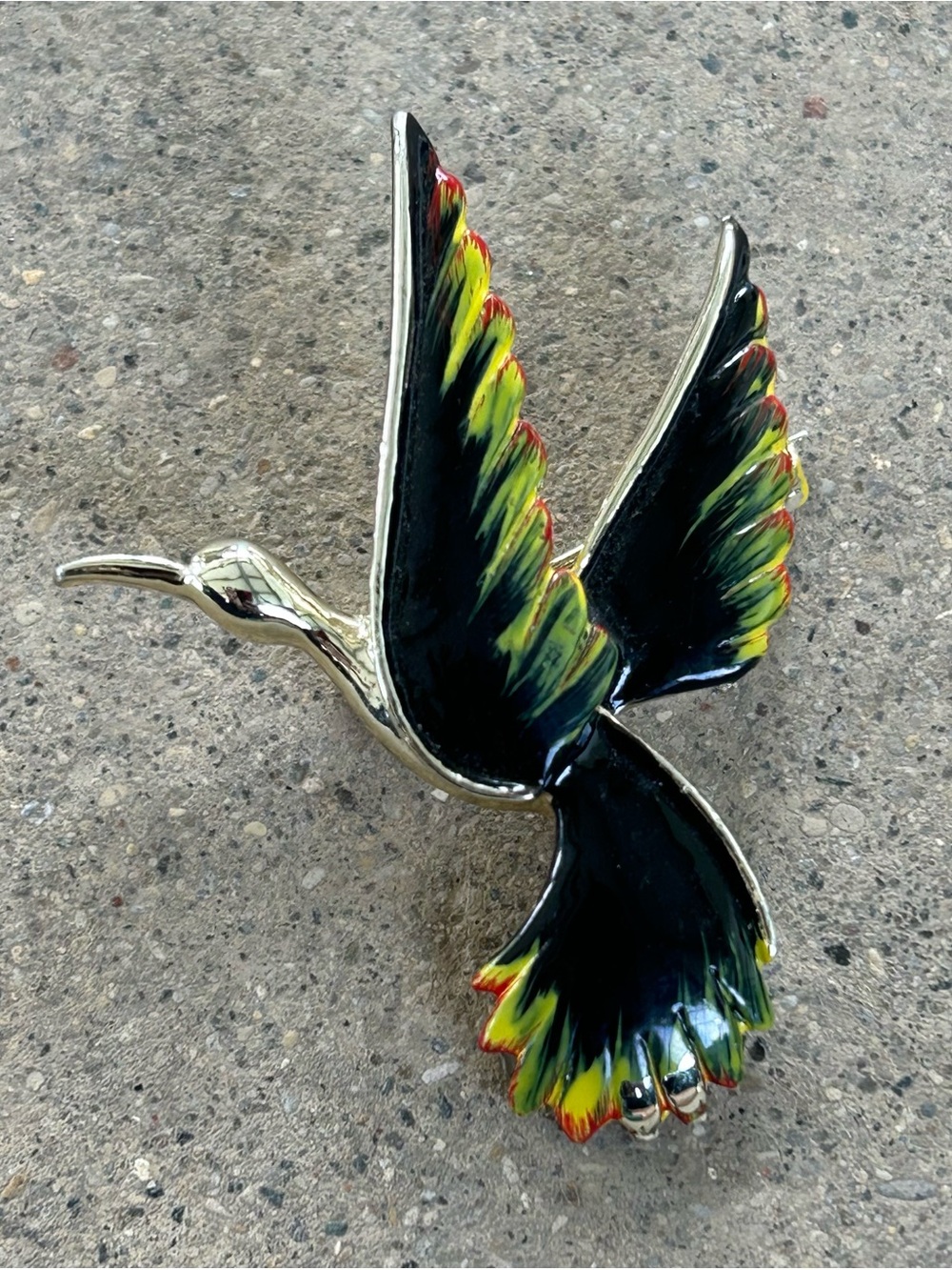 Vintage Gerry's Enamel Bird in Flight Brooch